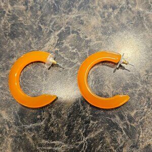 Banana Republic chunky orange melamine hoop earrings